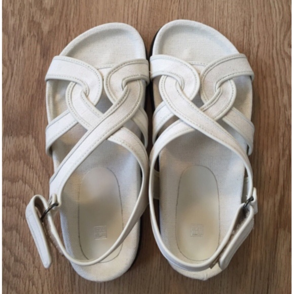 100% Authentic!! Org.$480 New with Box TOTÊME The Chunky Cotton Sandals Beige 40 - Picture 6 of 13